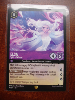 Elsa Spirit Of Winter 42/204 Legendary The First Chapter Disney Lorcana Card - Image 1