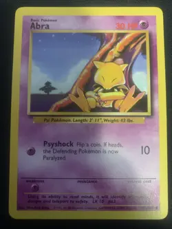 Pokemon TCG Abra Base Set, Unlimited Common Card 43/102 Nm - Image 1