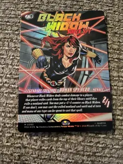 Black Widow, Super Spy Borderless Foil Marvel Super Heroes Mtg Nm 0393 - Image 1