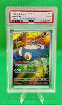 PSA 9 Mint Snorlax 051 SVP 2023 Pokemon 151 ETB Promo Holo - Image 1