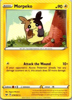 Morpeko 078/202 SWORD & SHIELD Rare Pokemon - Image 1