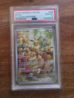 Pokemon TCG PSA 10 GEM MINT Eevee 188/167 Twilight Masquerade English - Image 1