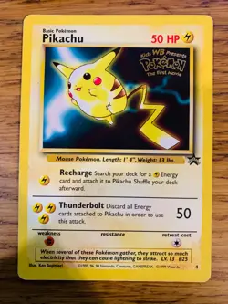 Pikachu No.4 WOTC Black Star Promo Pokemon Card! FAST & FREE P&P! - Image 1