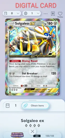 Pokemon Pocket Mobile Game Celestial Guardians Set Solgaleo ◇◇◇◇ Digital Trade - Image 1