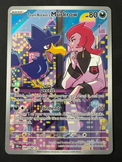 Team Rocket's Murkrow Illustration Rare SV10: Destined Rivals 200/182 NM Pokemon - Image 1