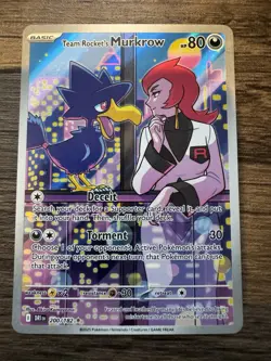 Team Rocket's Murkrow - 200/182 Destined Rivals Illustration Rare Pokemon NM - Image 1