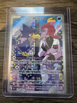 Team Rocket's Murkrow - 200/182 Destined Rivals Illustration Rare Pokemon NM - Image 3