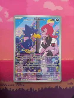 Pokemon Card Team Rocket's Murkrow 200/182 Illustration Rare Destined Rivals NM - Image 1
