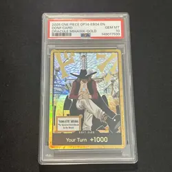 2026 ONE PIECE THE AZURE SEA'S SEVEN DRACULE MIHAWK GOLD DON!! PSA 10 GEM MINT - Image 1