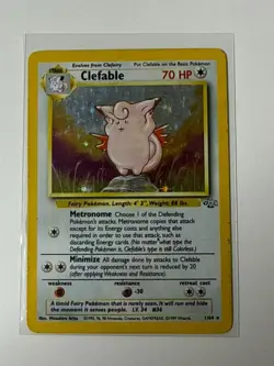 Pokemon TCG Clefable Jungle 1/64 Holo Unlimited Holo Rare MP - Image 1