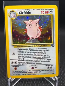 Pokemon TCG Clefable Jungle 1/64 Holo Unlimited Holo Rare - Image 1
