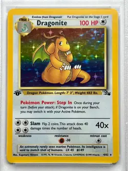 1999 POKEMON FOSSIL 1ST EDITION #4 DRAGONITE-HOLO PSA 6 EXCELLENT-MINT NEW SLAB - Image 3