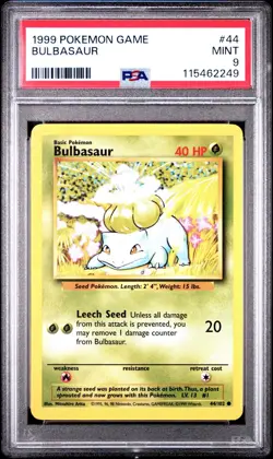 1999 Pokemon Base Set - BULBASAUR #44 - PSA 9, MINT - Image 4