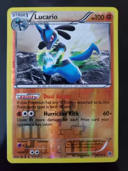 Lucario 78/135 Reverse Holo Pokemon TCG Black White Plasma Storm Near Mint NM - Image 1