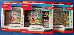 Lot of 3 x Pokemon TCG First Partner Illustration Collection Series 2 Boxes BNIB - Image 1