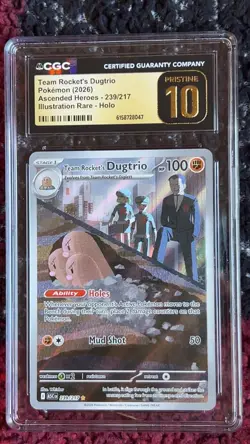 Pokemon Team Rocket's Dugtrio 239/217 Holo Ascended Heroes - CGC 10 PRISTINE - Image 1