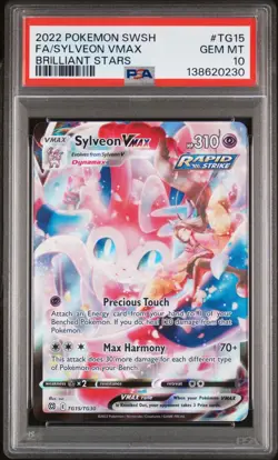 2022 POKEMON SWORD & SHIELD BRILLIANT STARS #TG15 FULL ART/SYLVEON VMAX PSA 10 - Image 1