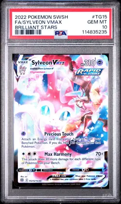 2022 POKEMON SWORD & SHIELD BRILLIANT STARS #TG15 FULL ART/SYLVEON VMAX PSA 10 - Image 1