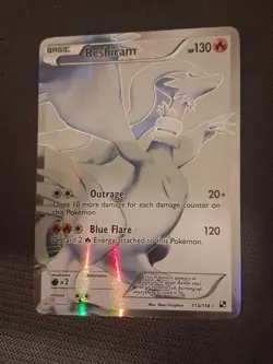 Pokemon Reshiram Full Art Black & White Base Set #113/114 Holo NMint Fast Ship - Image 2