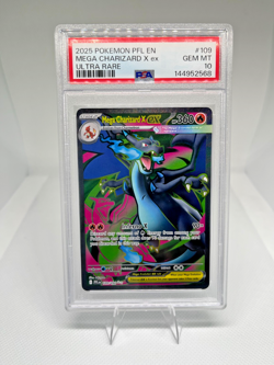 2025 POKEMON PFL EN-PHANTASMAL FLAMES ULTRA RARE #109 MEGA CHARIZARD X EX PSA 10 - Image 3