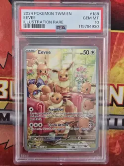 Pokemon Eevee 188/167 Sv06: Twilight Masquerade Holo PSA 10 GEM MINT - Image 1