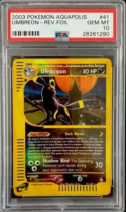 Umbreon Reverse Foil #41/147 - 2003 Pokemon Aquapolis - PSA 10 !! LOW POP 32 !! - Image 1