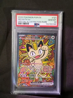 2026 POKEMON POR EN-PERFECT ORDER SPECIAL ILLUSTRATION RARE MEOWTH EX PSA 10 - Image 1