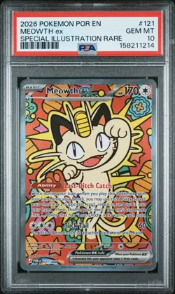2026 POKEMON POR EN-PERFECT ORDER SPECIAL ILLUSTRATION RARE MEOWTH EX PSA 10 - Image 1