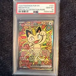 2026 POKEMON POR EN-PERFECT ORDER SPECIAL ILLUSTRATION RARE MEOWTH EX PSA 10 - Image 2