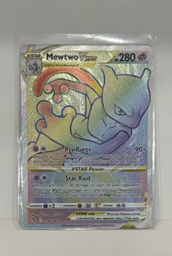 Pokemon TCG Mewtwo Vstar Pokemon Go 079/078 Holo Rainbow Secret Rare - Image 1