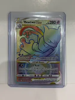 Pokemon TCG Mewtwo Vstar Pokemon Go 079/078 Holo Rainbow Secret Rare - Image 3