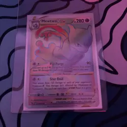 Pokemon TCG Mewtwo VSTAR Rainbow Secret Holo Card 079/078 Pokemon Go - Image 1