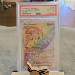 Pokemon Mewtwo VSTAR GO Secret Rare Holo #079/078 PSA 10 2022 - Image 1