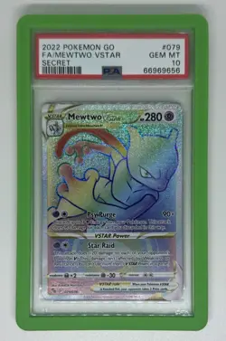 Pokemon Mewtwo VSTAR GO Secret Rare Holo #079/078 PSA 10 2022 - Image 1