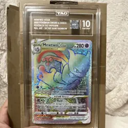 Mewtwo VSTAR Pokemon GO 2022 Secret Rare Rainbow Full Art Holo #079/078 TAG 10 - Image 1