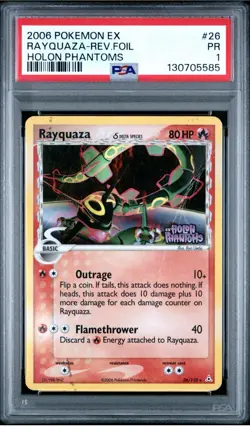 PSA 1 Rayquaza Reverse Holo STAMPED Pokemon Ex Holon Phantoms 26/110 - Image 1