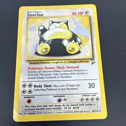 Snorlax 30/130 Base Set 2 Rare Non-Holo Vintage Pokemon TCG Card DMG HP - Image 1
