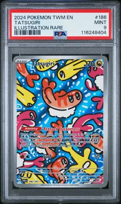 2024 POKEMON TWM EN-TWILIGHT MASQUERADE ILLUSTRATION RARE #186 TATSUGIRI PSA 9 - Image 1