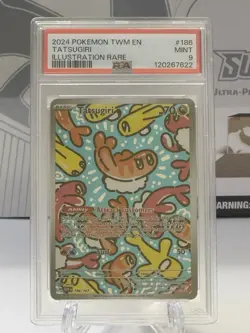 2024 POKEMON TWM EN-TWILIGHT MASQUERADE ILLUSTRATION RARE #186 TATSUGIRI PSA 9 - Image 1