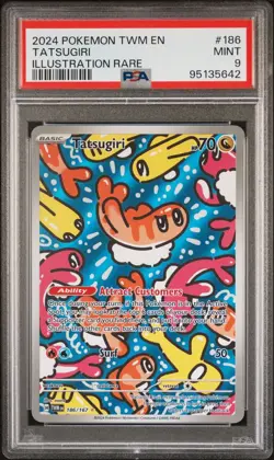2024 POKEMON TWILIGHT MASQUERADE TWM EN #186 TATSUGIRI ILLUSTRATION RARE PSA 9 - Image 1
