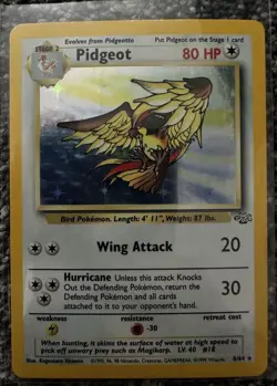 Pokemon TCG Pidgeot 8/64 Jungle Unlimited Edition Holo Rare English 80 HP 1999 - Image 1