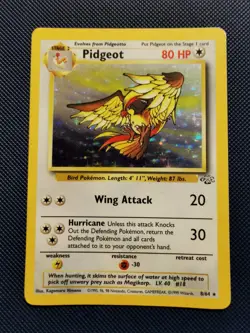 Pokemon TCG Pidgeot Jungle Holo Card 8/64 Unlimited Rare - Image 1