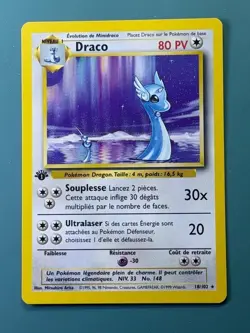 1999 Pokemon FRENCH 1st Edition Base Set Draco-Dragonair 18/102 - Image 1