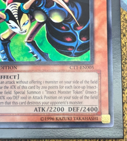 Yugioh Insect Queen CT1-EN005 Secret Rare - Super MISPRINT NM - Image 5