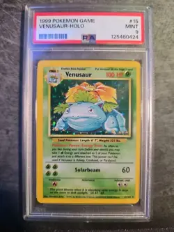 1999 Pokemon Game Base Set Unlimited Venusaur Holo Rare 15/102 #15 PSA 9 MINT - Image 1