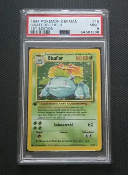 1999 Pokemon Bisaflor German Base Set 15/102 Venusaur Holo 1st Edition PSA 9 - Image 1