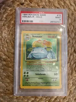 1999 Pokemon Game Base Set Unlimited Venusaur Holo Rare 15/102 #15 PSA 9 MINT! - Image 1
