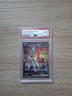 2023 POKEMON PAR EN #249/182 IRON VALIANT EX SPECIAL ILLUSTRATION RARE PSA 10 - Image 1