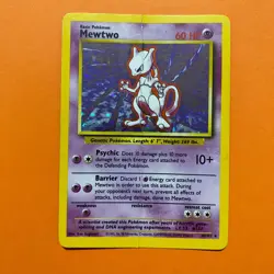 Mewtwo Holo Rare 10/102 Base Set Pokemon Card 1999 WOTC HP Vintage 010/102 - Image 2