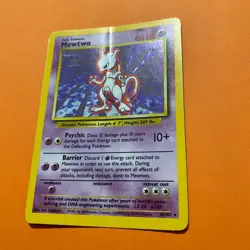 Mewtwo Holo Rare 10/102 Base Set Pokemon Card 1999 WOTC HP Vintage 010/102 - Image 3